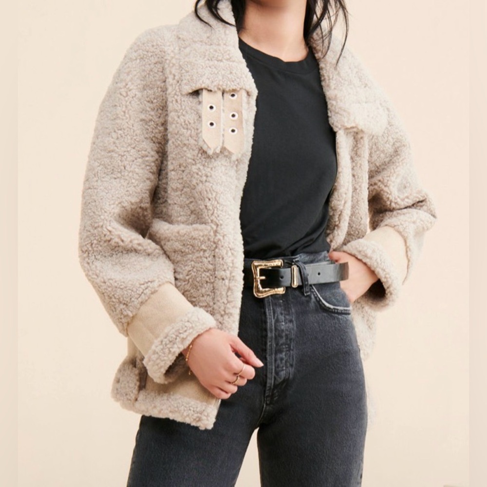 Jules Kae Kylie Sherpa Moto Jacket - NWOT - Size M